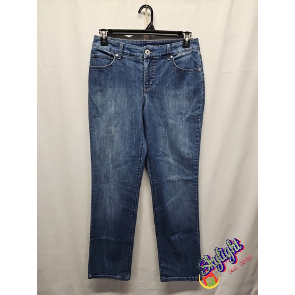 Bandolino Mandie Womans Blue Slim Straight Leg Stretch Denim Jeans Size 8 Reg
